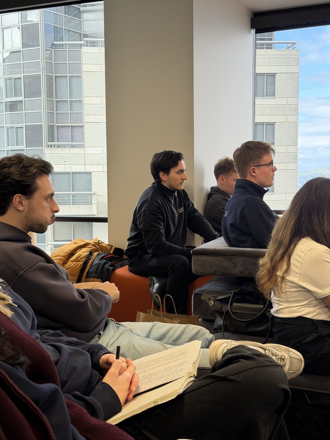 Participants listening during a visit
